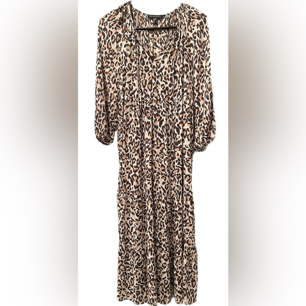 Banana Republic Leopard Tiered Maxi Dress